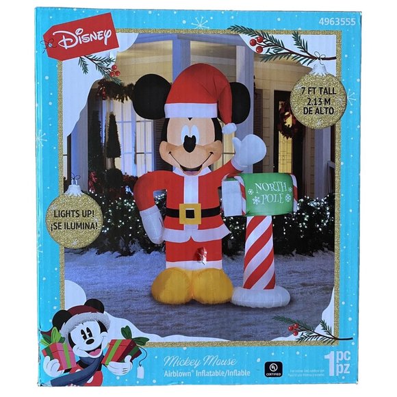 Gemmy Holiday New Gemmy Disney Christmas 7 Ft Mickey Mouse With North Pole Mailbox